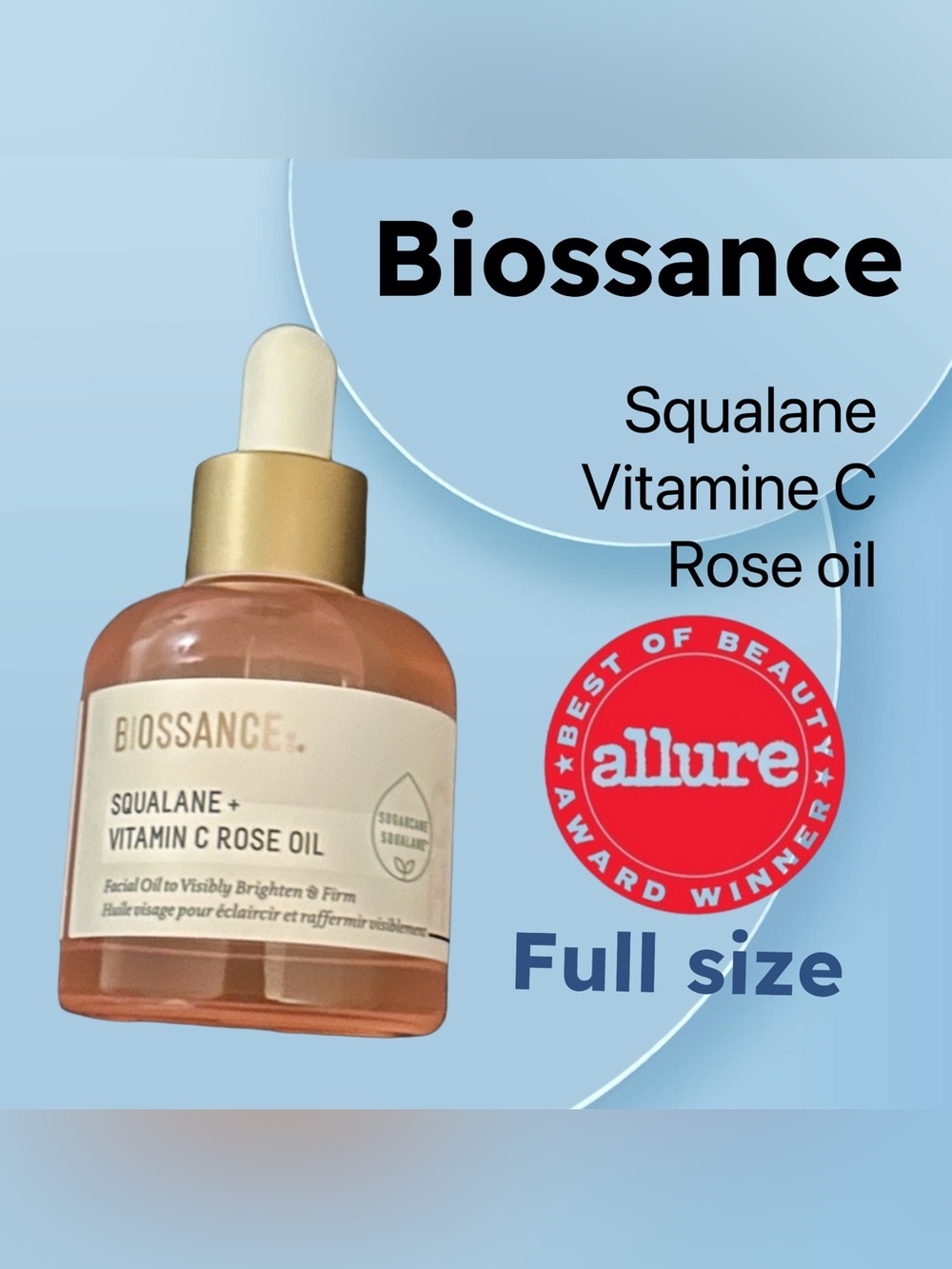 ⬇️🌟🇺🇸🆕NWOB BIOSSANCE |FULL| Glow, Brightening & Firming Vit C + Rose Face Oil*